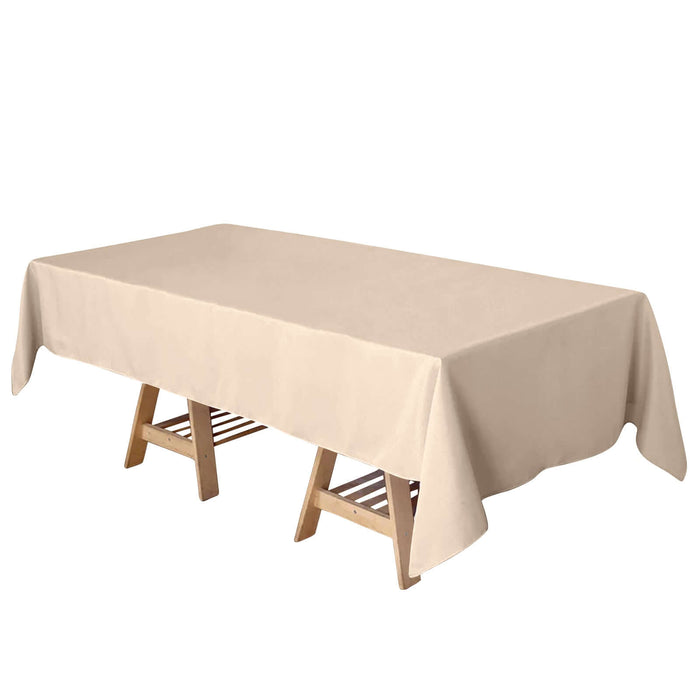 60"x102" Nude Polyester Rectangular Tablecloth