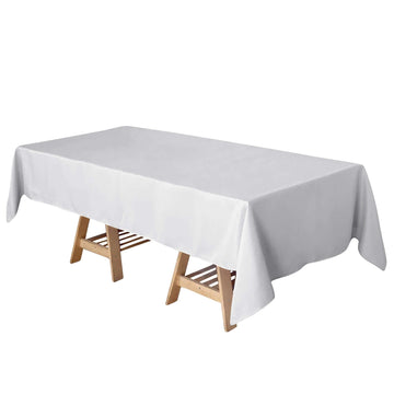 Polyester 60"x102" Rectangle Tablecloth Silver - Durable and Stylish Table Cover