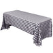 60"x102" White Black Buffalo Plaid Rectangle Tablecloth, Checkered Polyester Linen Tablecloth