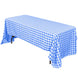 60"x102" White Blue Buffalo Plaid Rectangle Tablecloth, Checkered Polyester Linen Tablecloth