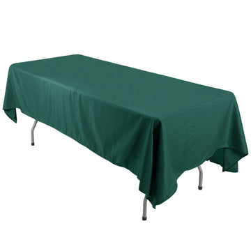 Polyester 60"x126" Rectangle Tablecloth Hunter Emerald Green - Wrinkle-Resistant Table Cover