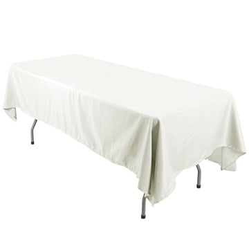 Polyester 60"x126" Rectangle Tablecloth Ivory - Wrinkle-Resistant Design Table Cover