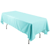 60"x126" Light Blue Polyester Rectangular Tablecloth