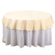 70" Round Beige Polyester Linen Tablecloth