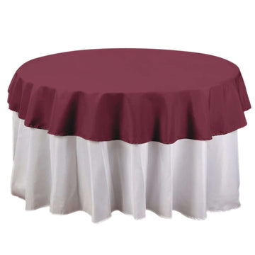 Polyester 70" Round Tablecloth Burgundy - Durable & Wrinkle-Resistant Table Cover