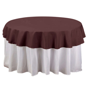 Polyester 70" Round Tablecloth Chocolate - Durable & Wrinkle-Resistant Table Cover