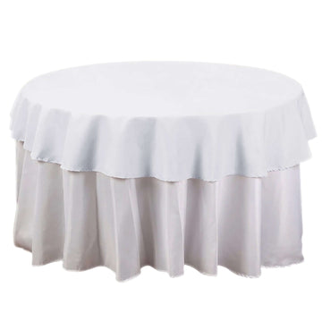 Polyester 70" Round Tablecloth White - Durable & Wrinkle-Resistant Table Cover for Everyday Use