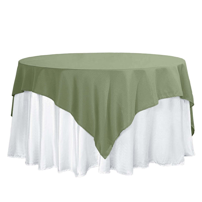 70"x70" Dusty Sage Green Polyester Square Table Overlay