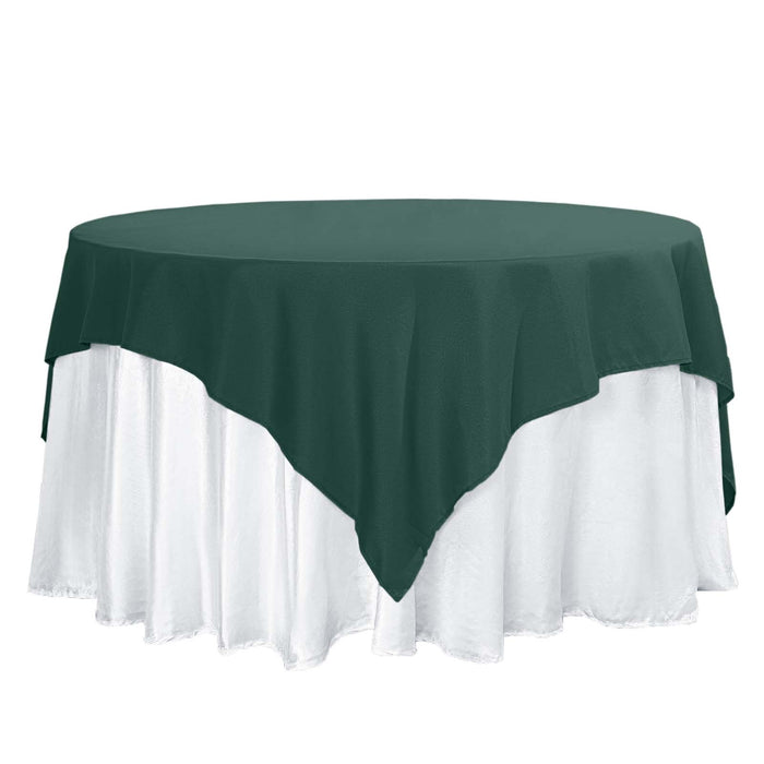 70"x70" Hunter Emerald Green Square Polyester Table Overlay