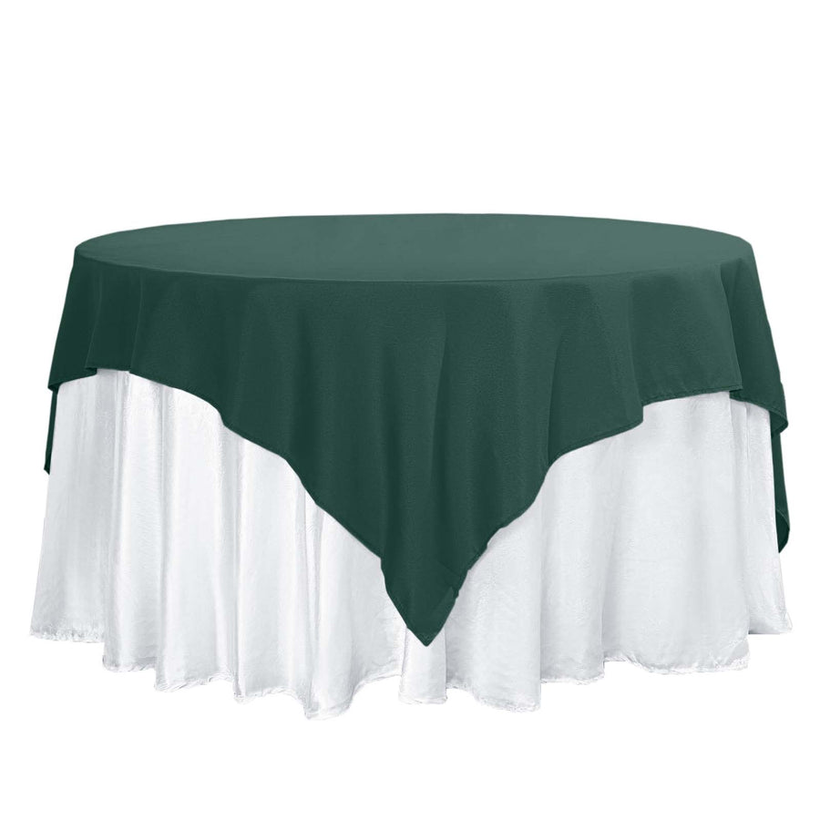 70"x70" Hunter Emerald Green Square Polyester Table Overlay