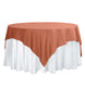 70inch Terracotta (Rust) Square Seamless Polyester Table Overlay, Washable Linen Table Overlay