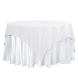 70"x70" White Square Polyester Table Overlay