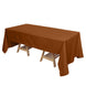 72"x120" Cinnamon Brown Polyester Rectangle Tablecloth, Reusable Linen Tablecloth