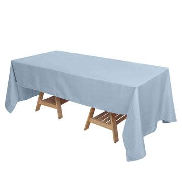 Polyester 72"x120" Rectangle Tablecloth Dusty Blue - Durable and Stylish Table Cover