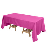 72"x120" Fuchsia Polyester Rectangle Tablecloth, Reusable Linen Tablecloth