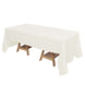 72"x120" Ivory Polyester Rectangle Tablecloth, Reusable Linen Tablecloth