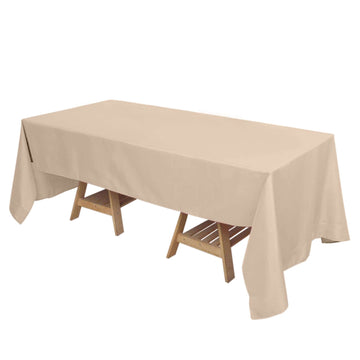 Polyester 72"x120" Rectangle Tablecloth Nude - Durable and Stylish Table Cover