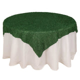 72x72inch Green Fringe Shag Square Polyester Table Overlay