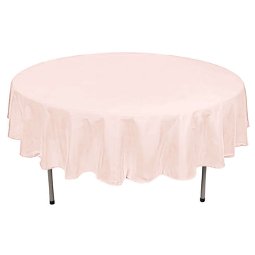 Polyester 90" Round Tablecloth Blush - Stain & Wrinkle-Resistant Table Cover