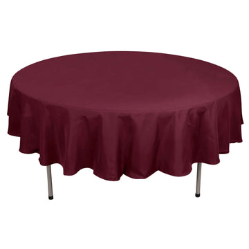 Polyester 90" Round Tablecloth Burgundy - Stain & Wrinkle-Resistant Table Cover