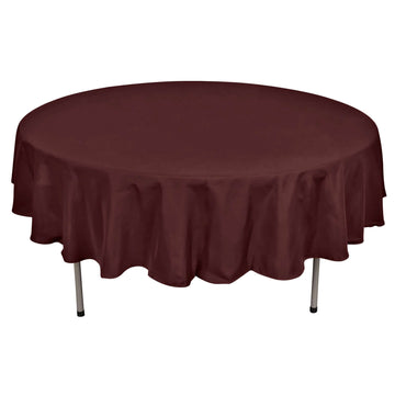 Polyester 90" Round Tablecloth Chocolate - Stain & Wrinkle-Resistant Table Cover