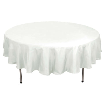 Polyester 90" Round Tablecloth Ivory - Stain & Wrinkle-Resistant Table Cover