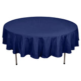 90" Navy Blue Polyester Round Tablecloth