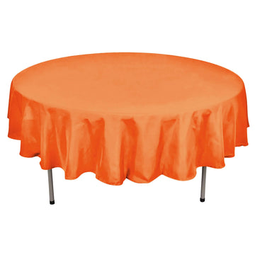 Polyester 90" Round Tablecloth Orange - Stain & Wrinkle-Resistant Table Cover