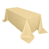 90x132 Champagne Polyester Rectangular Tablecloth