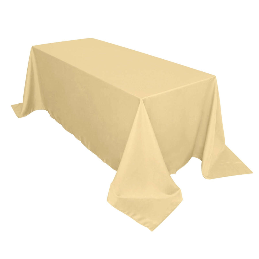 90x132 Champagne Polyester Rectangular Tablecloth