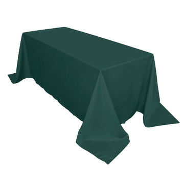 Polyester 90"x132" Rectangle Tablecloth Hunter Emerald Green - Seamless Wrinkle-Resistant Table Cover