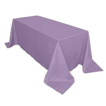 Polyester 90"x132" Rectangle Tablecloth Violet Amethyst - Seamless Wrinkle-Resistant Table Cover