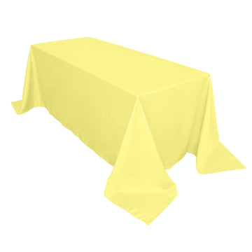 Polyester 90"x132" Rectangle Tablecloth Yellow - Seamless Wrinkle-Resistant Table Cover