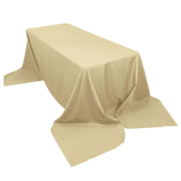 Polyester 90"x156" Rectangle Tablecloth Champagne - Seamless Wrinkle-Resistant Table Cover