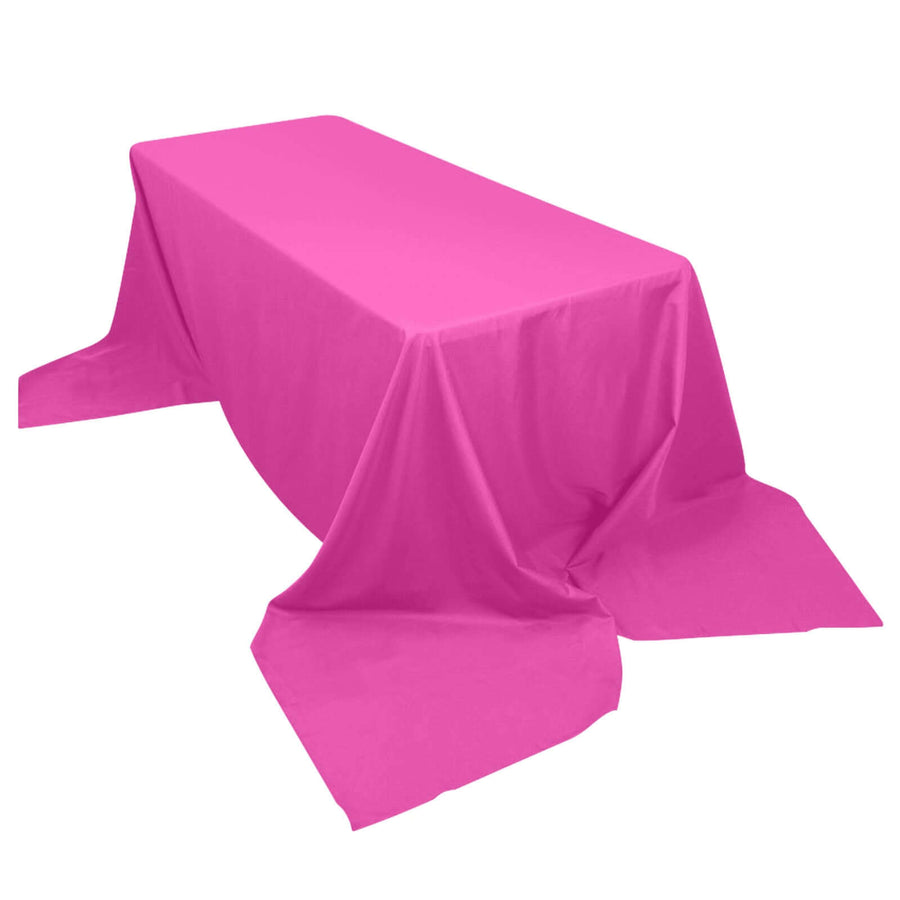 90"x156" Fuchsia Polyester Rectangular Tablecloth