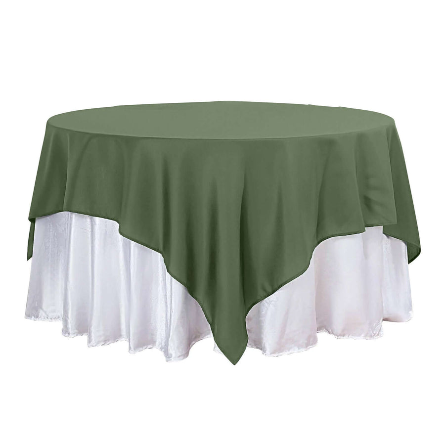 90"x90" Olive Green Square Polyester Table Overlay