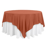 90" Terracotta (Rust) Square Polyester Table Overlay