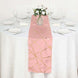 9ft Dusty Rose With Gold Foil Geometric Pattern Table Runner