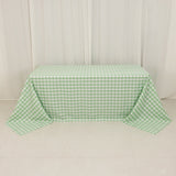 White Sage Green Seamless Buffalo Plaid Rectangle Tablecloth, Checkered