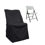 Black Polyester Lifetime Folding Chair Covers, Durable Reusable Slip On Chair Covers