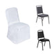 White Polyester Square Top Banquet Chair Cover, Reusable Slip On Chair Cover#whtbkgd