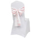 6x108inch White Pink French Toile Polyester Chair Sashes, Elegant Chair Ties for Weddings, Parties