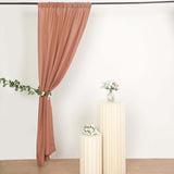 2 Pack Terracotta (Rust) Polyester Event Curtain Drapes, 10ftx8ft Backdrop Event Panels