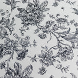 Polyester 120inch Round Tablecloth White - Black French Toile Pattern for Chic Weddings#whtbkgd