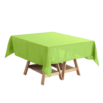 Polyester Square 54"x54" Tablecloth Apple Green - Wrinkle-Resistant & Durable Table Cover