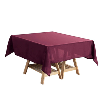 Polyester Square 54"x54" Tablecloth Burgundy - Wrinkle-Resistant & Durable Table Cover