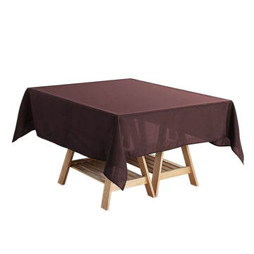 Polyester Square 54"x54" Tablecloth Chocolate - Wrinkle-Resistant & Durable Table Cover