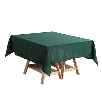 Polyester Square 54"x54" Tablecloth Hunter Emerald Green - Wrinkle-Resistant & Durable Table Cover