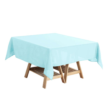 Polyester Square 54"x54" Tablecloth Light Blue - Wrinkle-Resistant & Durable Table Cover