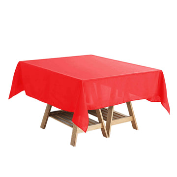 Polyester Square 54"x54" Tablecloth Red - Wrinkle-Resistant & Durable Table Cover